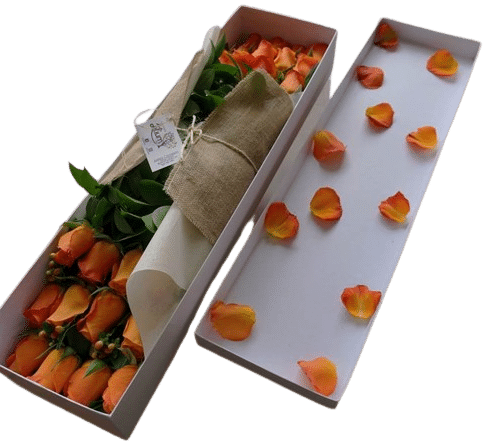 caja rustica de rosas